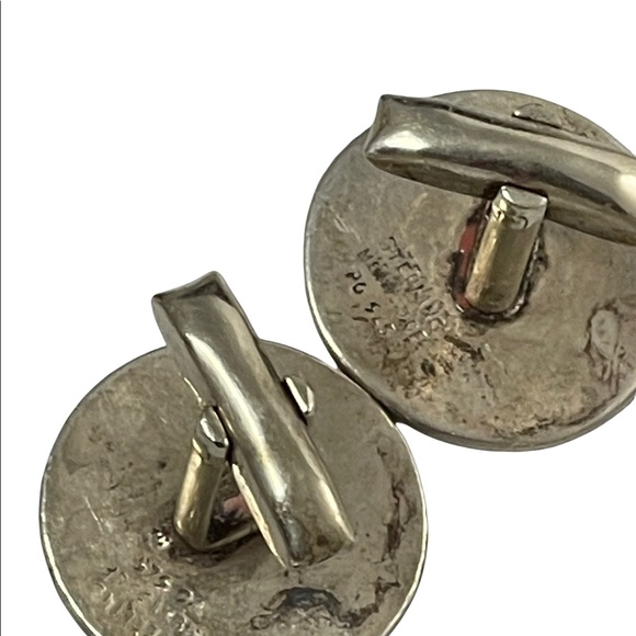 Vintage sterling silver 925 Mayan Aztec Calendar cuff links cufflinks - Picture 10 of 10